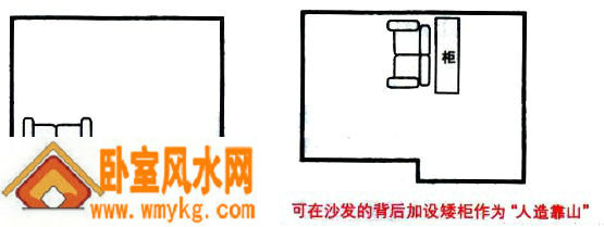 沙发的背后没有靠山